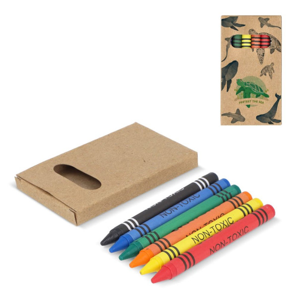 6 Stück Buntstifte in Bastelbox