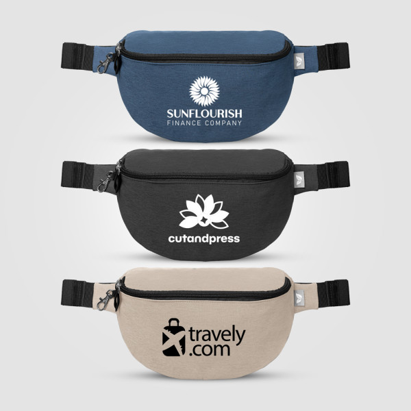 Helsinki Hüfttasche diebstahlsicher mit Haken-Reißverschluss aus rPET - 2 L