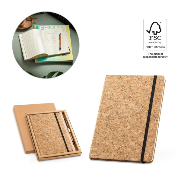 FREUD. A5 Notizblock und Kugelschreiberset aus Kork
